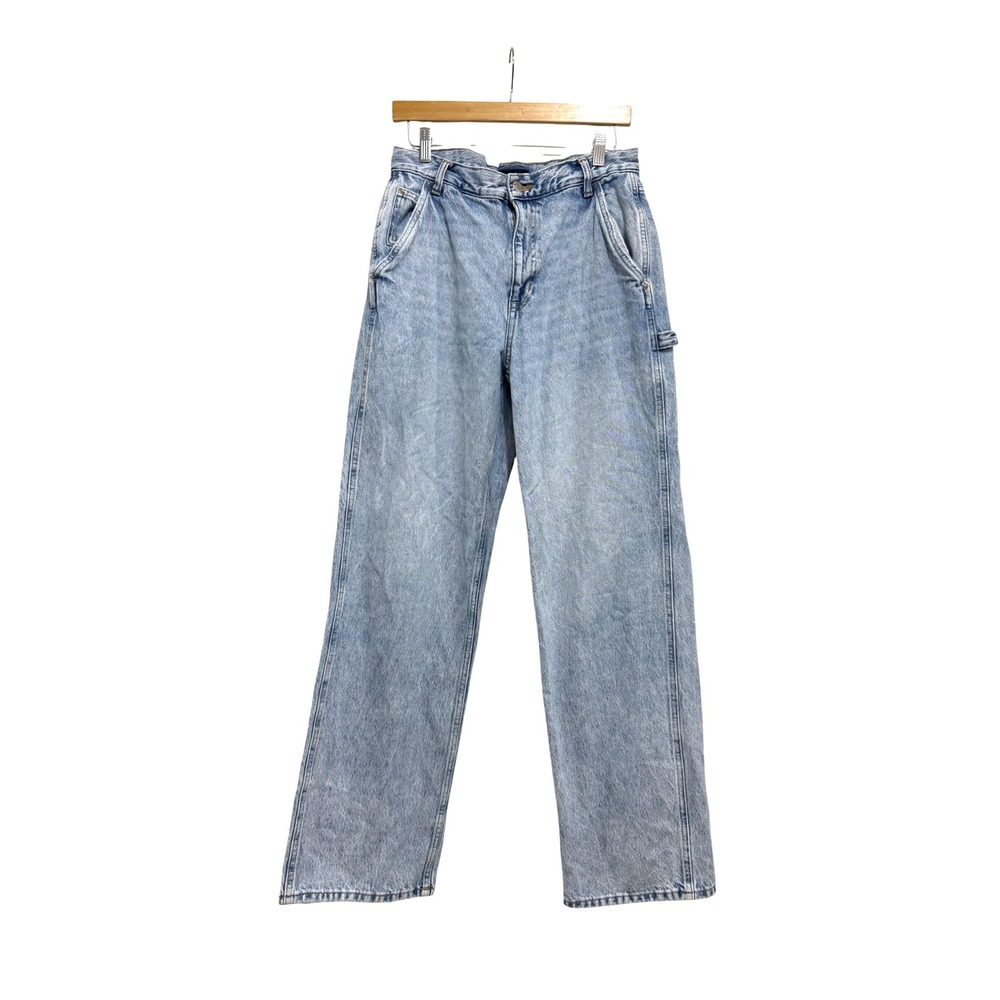 Aeropostale 90s Baggy Carpenter Jeans Light Wash Blue High Rise Women 8 Regular